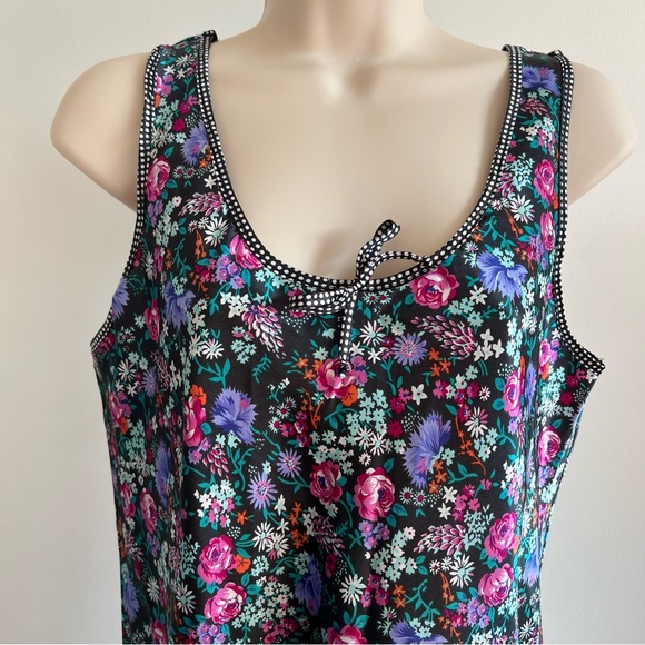 Satin Slip Dress Black‎ Floral Nightgown - Picture 2 of 7